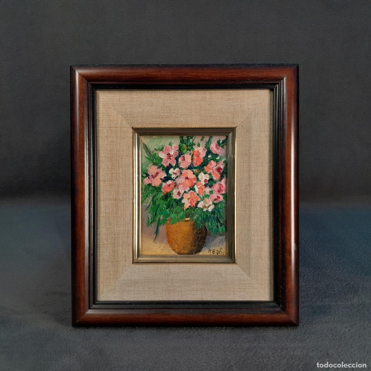 Arte: D-341. BODEG&Oacute;N FLORAL DE BOFARULL, &Oacute;LEO SOBRE LIENZO. XX