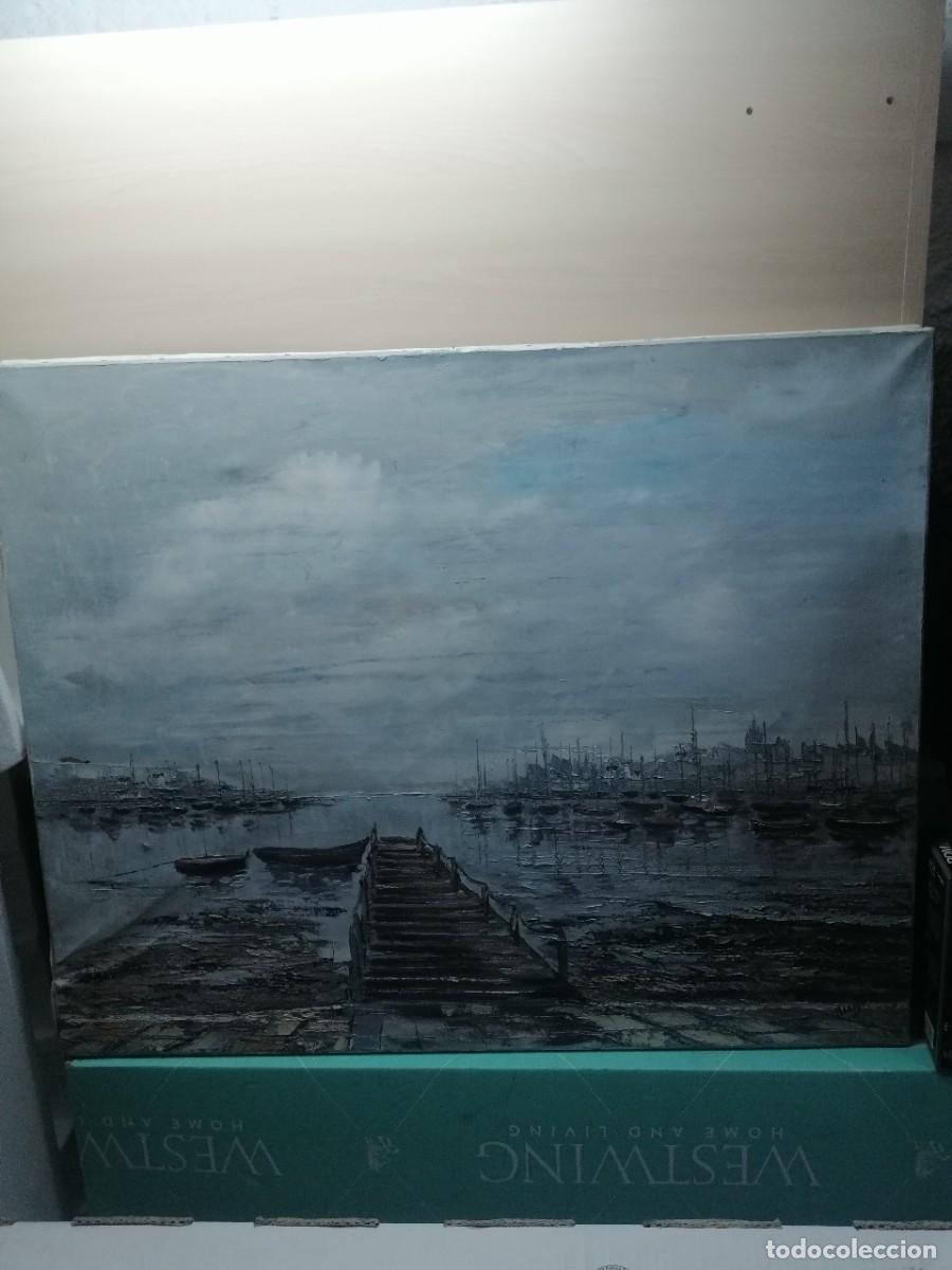 Arte: CUADRO AL OLEO DE PINTOR FRANC&Eacute;S DE LOS 70-80 MAX FAURIS. &rdquo;LE PONTON&rdquo;. FIRMADO.