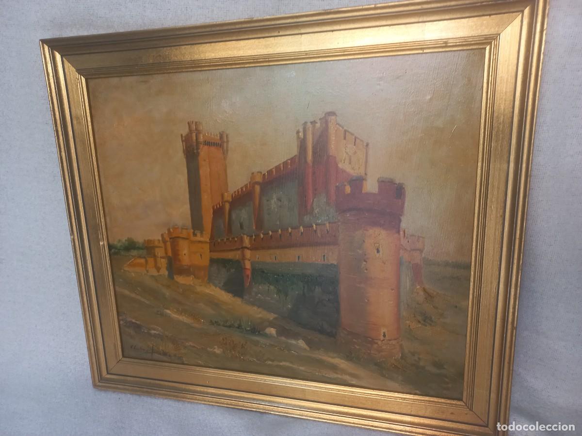 Arte: CUADRO -OLEO &uml;CASTILLO DE LA MOTA&uml; marco madera (64cm x 55cm)