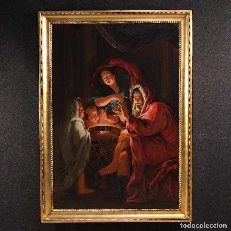 Arte: Magn&iacute;fica pintura del siglo XVIII, alegor&iacute;a del invierno.