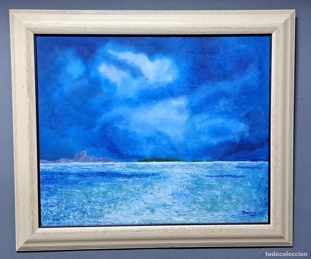 Arte: Torres &ndash; &ldquo;Mar azul&rdquo; &ndash; &oacute;leo sobre tabla &ndash; 88,5 &times; 103,5 cm