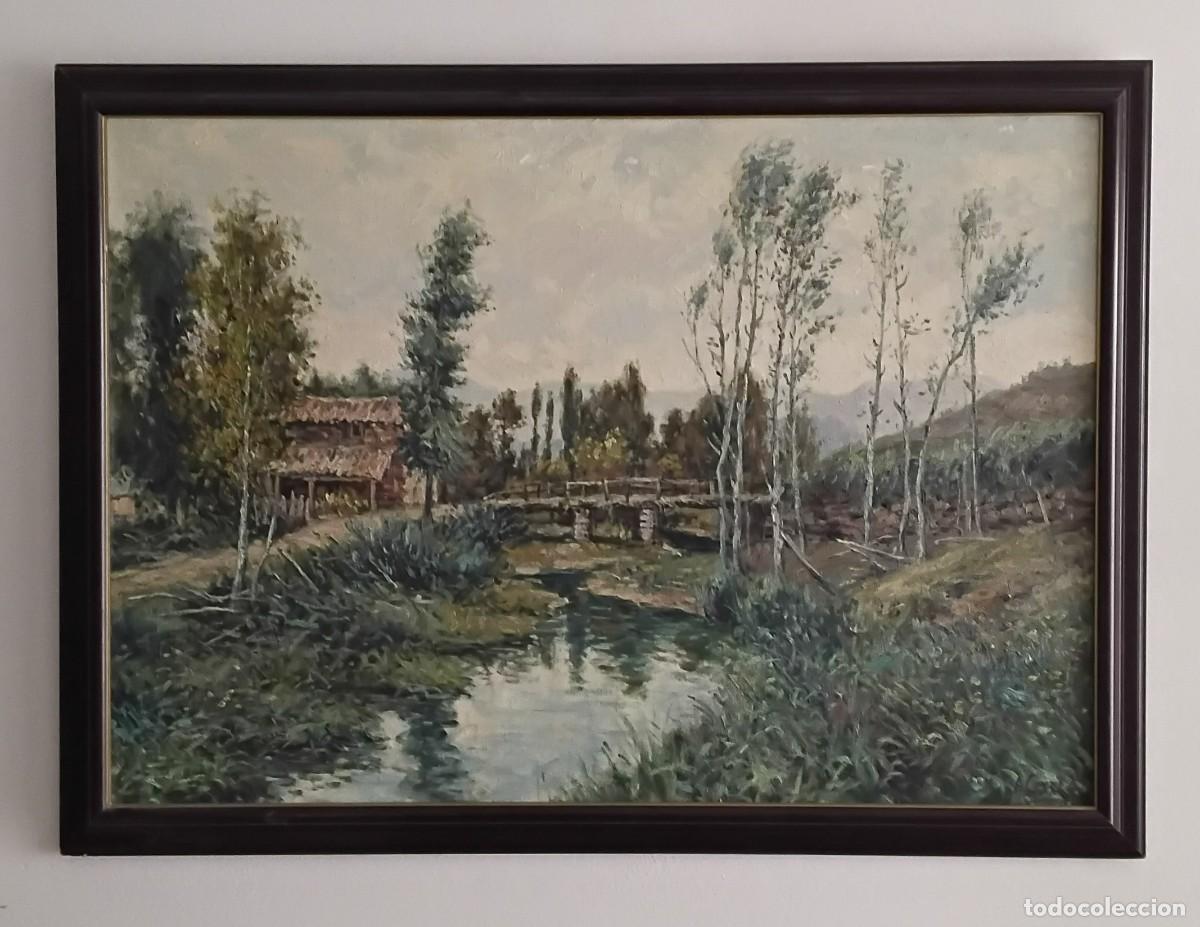 Arte: Andr&egrave;s Cerezo Mena (1929-2016 Avil&eacute;s) gran paisaje asturiano