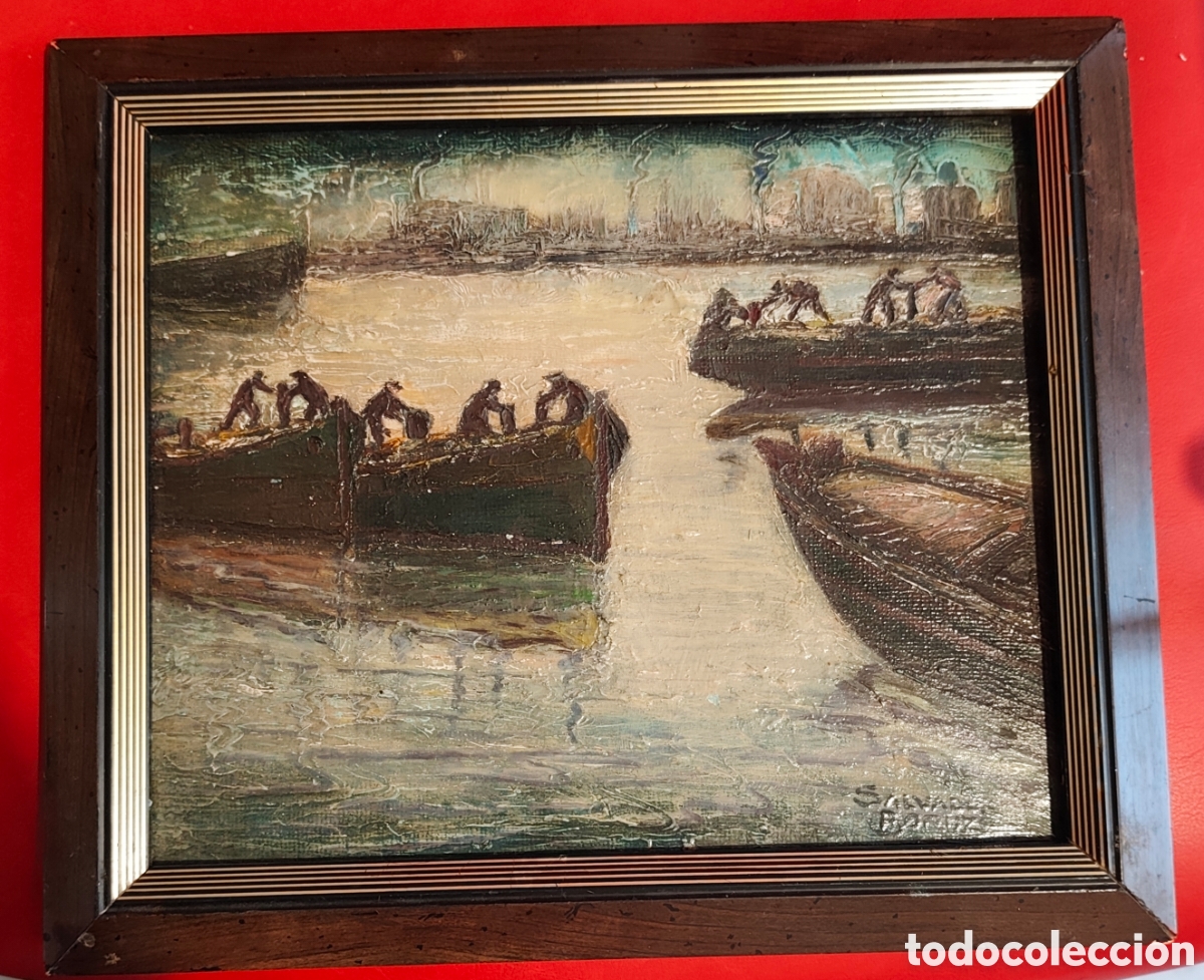 Arte: Salvador Bouzo | Paisaje Mar&iacute;timo Puerto | &Oacute;leo de Colecci&oacute;n
