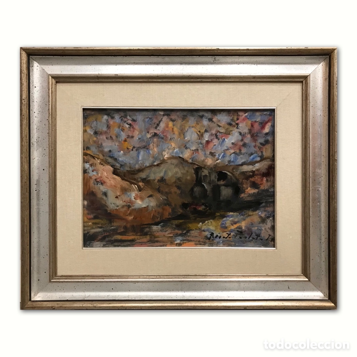 Art: &rdquo;Paisaje con Locomotora&rdquo; Renato Parlato (1927-?) a&ntilde;os 70 del S.XX