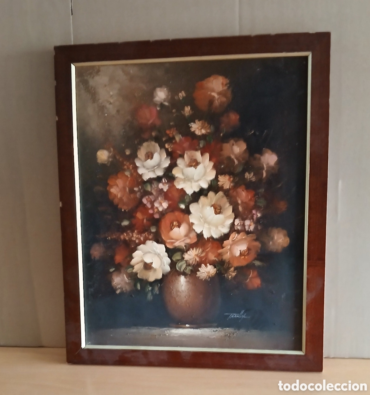 Arte: CUADRO DE FLORES FIRMADO TRANLY JJ