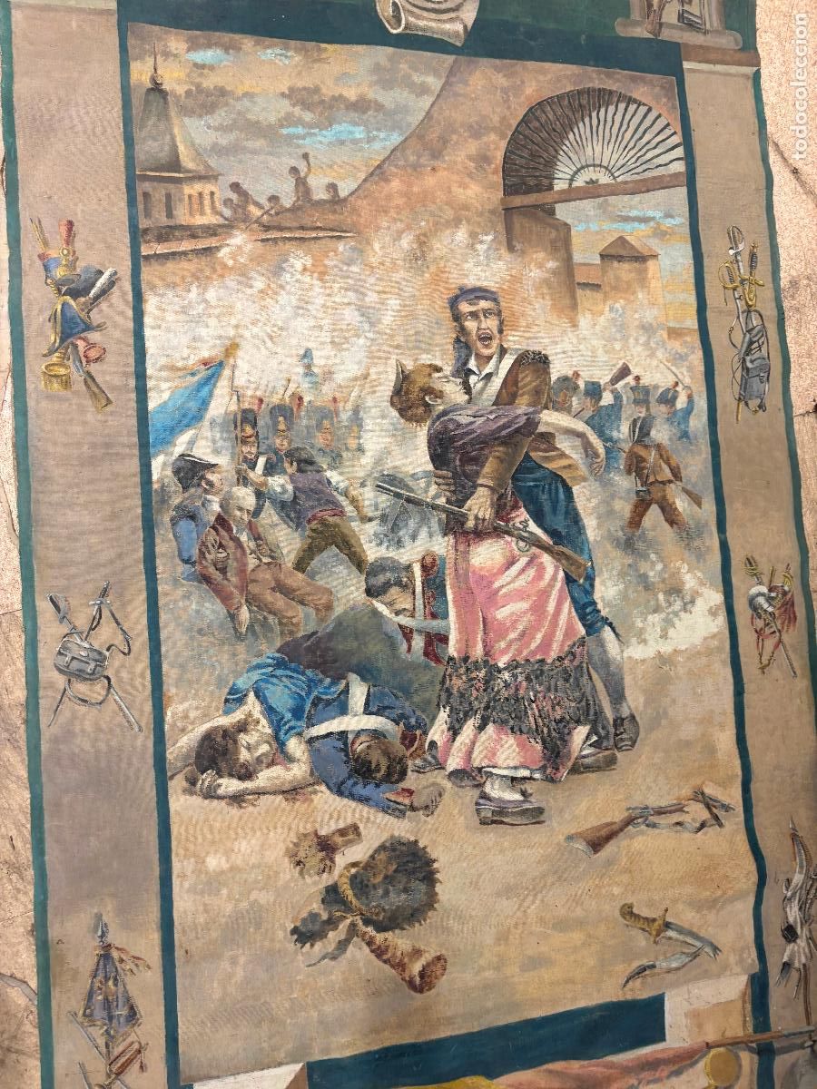 Arte: Gran lienzo hist&oacute;rico 2 de Mayo de 1808 &ndash; Guerra de la Independencia &ndash; Militaria &ndash; Pintado a mano