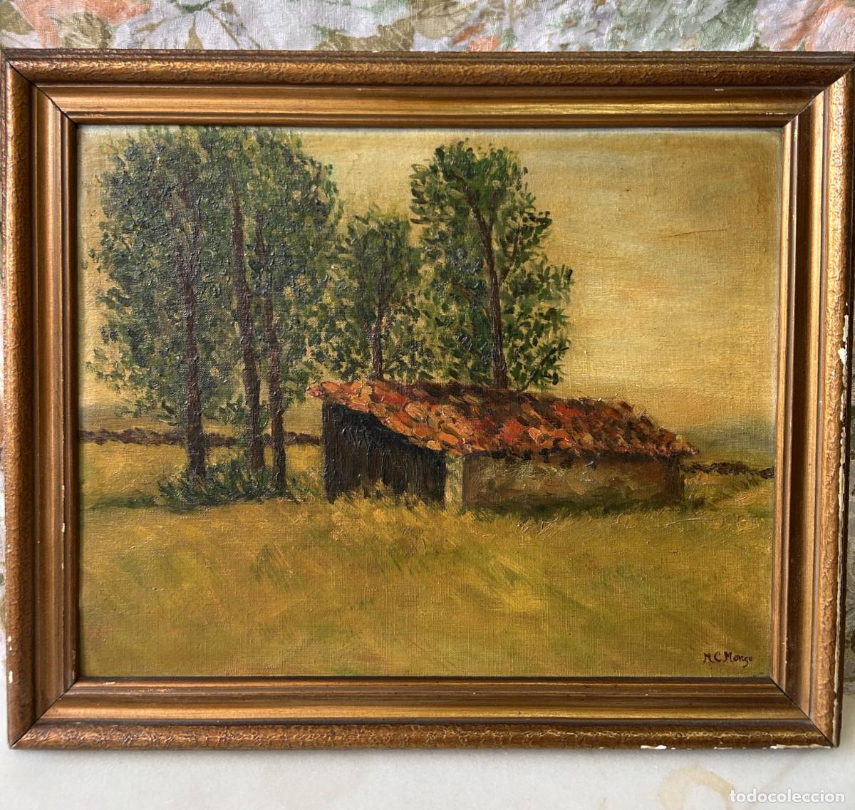 Arte: &Oacute;leo sobre tabla Paisaje 48 x 41 cm