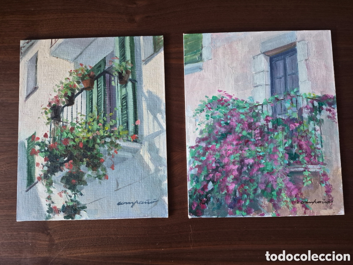Arte: ilegible ,Pareja de oleos. Firmados datados y titulados.