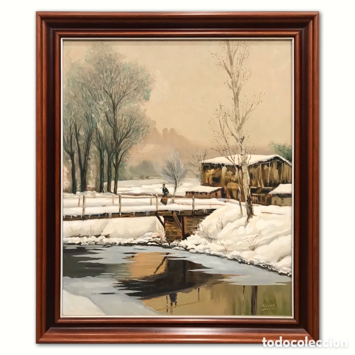 Arte: &rdquo;Paisaje Invernal con Muchacha en el Puente&rdquo; Alvar Font Prats (1931-2008), a&ntilde;os 90 del S.XX