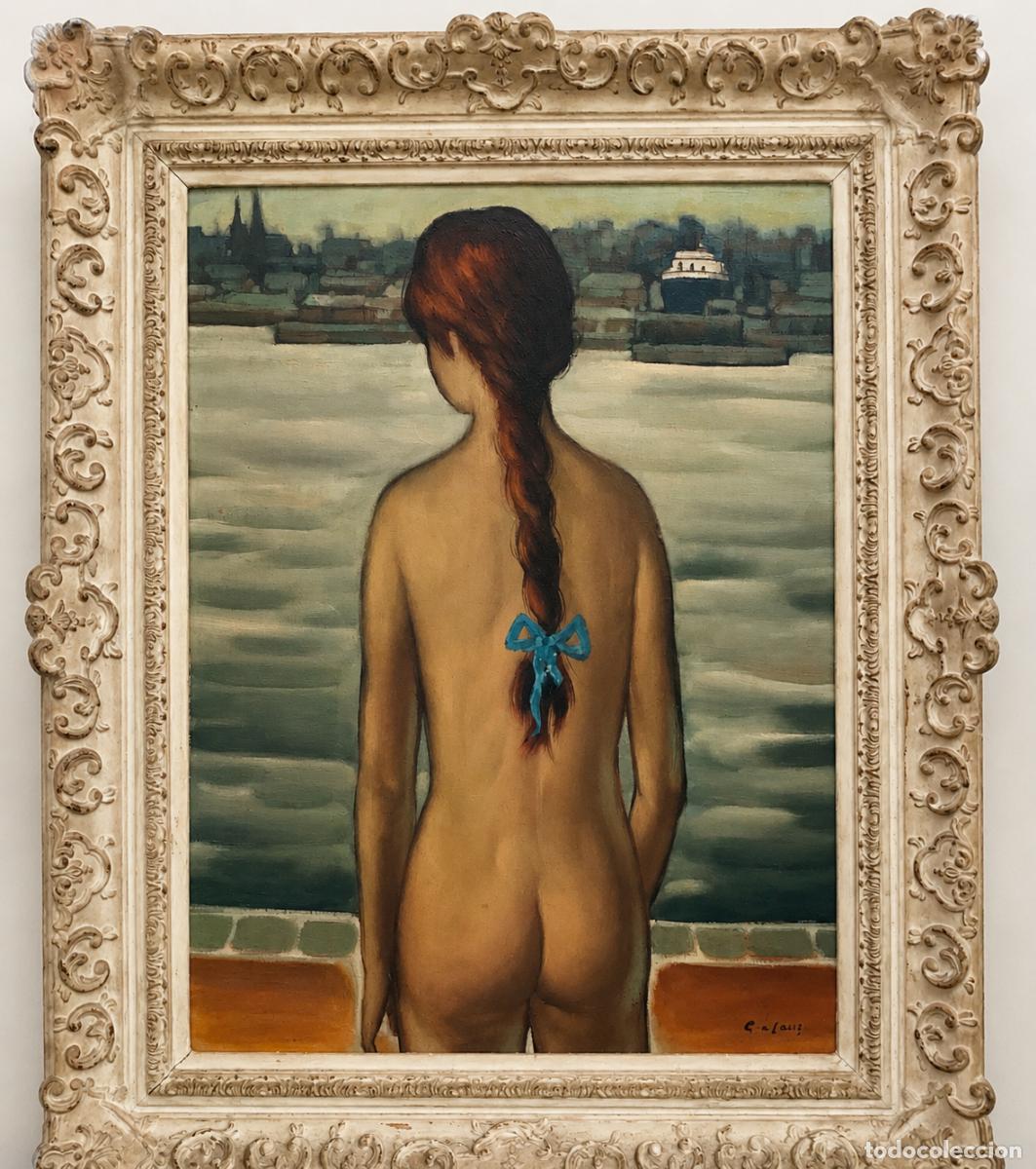 Arte: Jes&uacute;s Casaus Mech&oacute; (1926-2002) &ndash; &ldquo;Muchacha en Hamburgo&rdquo; &ndash; &Oacute;leo original firmado