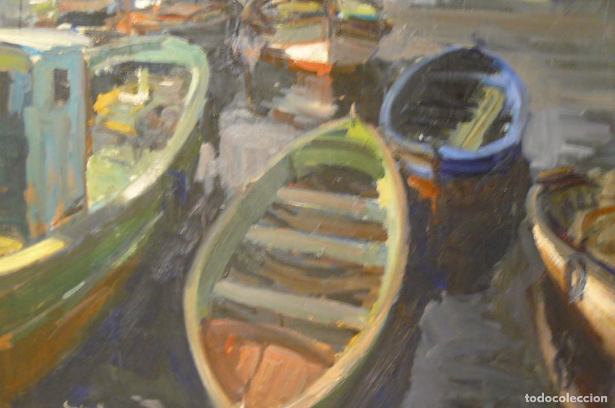 Arte: OLEO DE ANTONI SALA HERRERO - PUERTO DE BARCELONA.