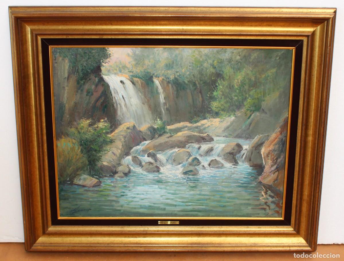 Arte: FRANCISCO ARNEDO LINARES (1926-2015) OLEO SOBRE TELA. PAISAJE CON CASCADA (CAZORLA)