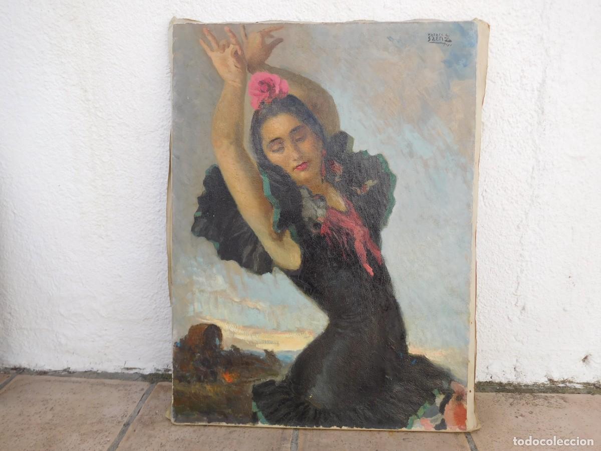 Arte: Pintura al oleo original de Gonzalez Saenz (1903-1962) Bailaora