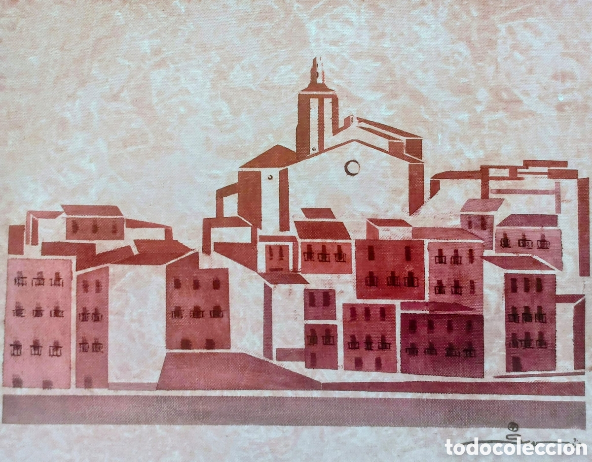 Arte: SURIS ALBERT OLEO TELA 41X 33 MAS NARCO CADAQUES EN ROJO A&Ntilde;O 2001