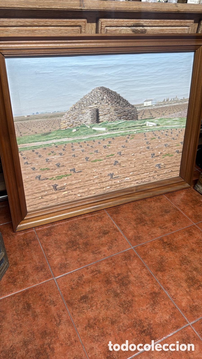 Arte: &Oacute;leo sobre lienzo original Trevi&ntilde;o fechado