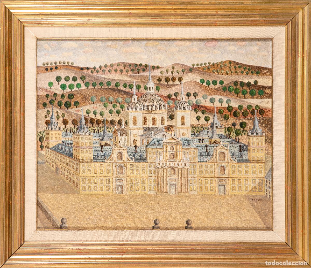 Arte: Vista del Monasterio de El Escorial &oacute;leo sobre lienzo Antonio Hern&aacute;ndez Carpe mediados del siglo XX