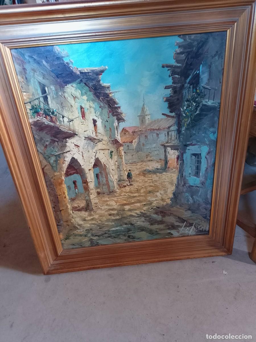 Arte: &Oacute;leo sobre lienzo firmado marco madera dorado