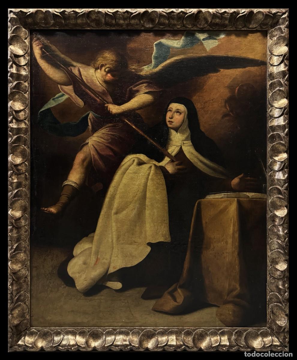 Arte: MAGNIFICA STA TERESA EN EXTASIS, 155X132 , S. XVIII ESC. ITALIANA