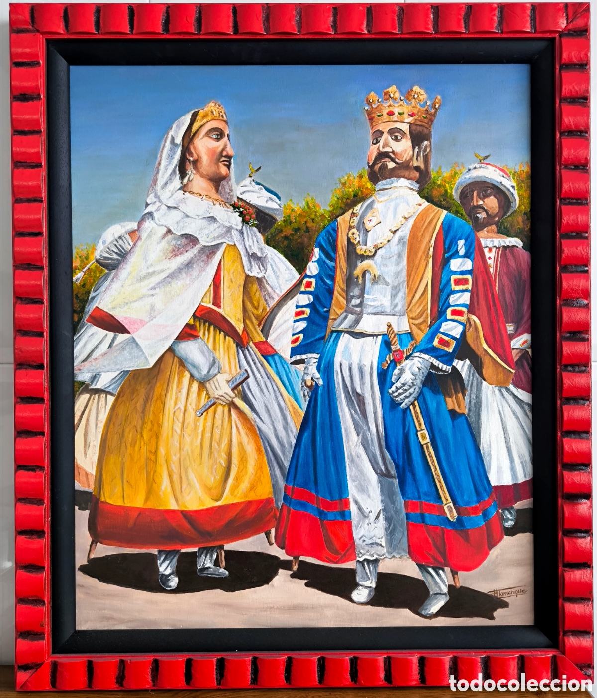 Arte: SAN FERM&Iacute;N &Oacute;LEO GIGANTES DE FLAMARIQUE 85 x 72 cm.