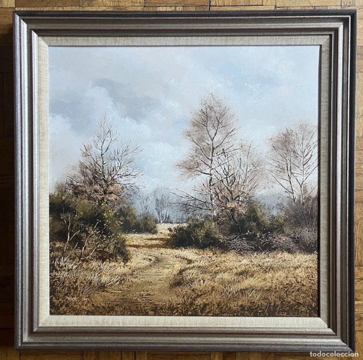 Arte: RICHARD TRATT &Oacute;LEO ORIGINAL SOBRE LIENZO FIRMADO 1987 PAISAJE INGL&Eacute;S