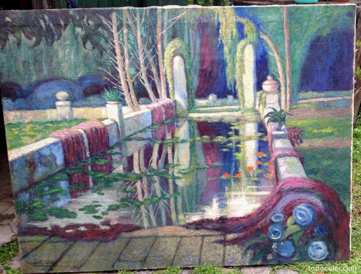 Arte: RODRIGUEZ JALDON Juan (1890-1967) Atribuido. pintor Espa&ntilde;ol, oleo sobre tela Jardin de la Fuente