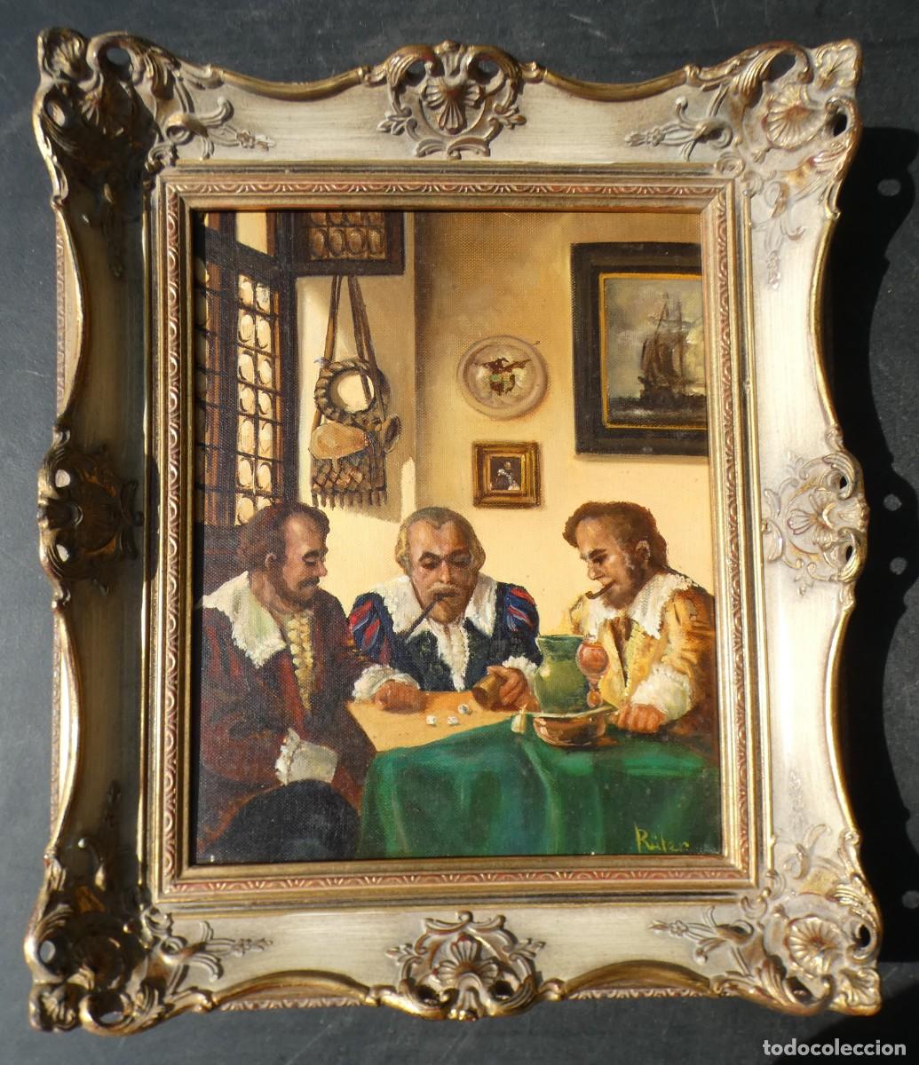 Arte: Pintura al &oacute;leo, escena costumbrista