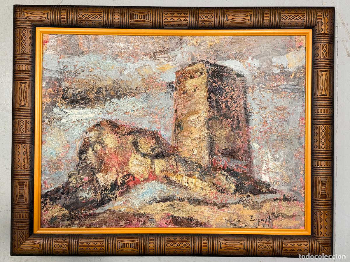 Arte: Jos&eacute; Zugasti . Eibar, Guip&uacute;zcoa, &oacute;leo lienzo , Castillo de Jijones / Jijona , Alicante ,R475