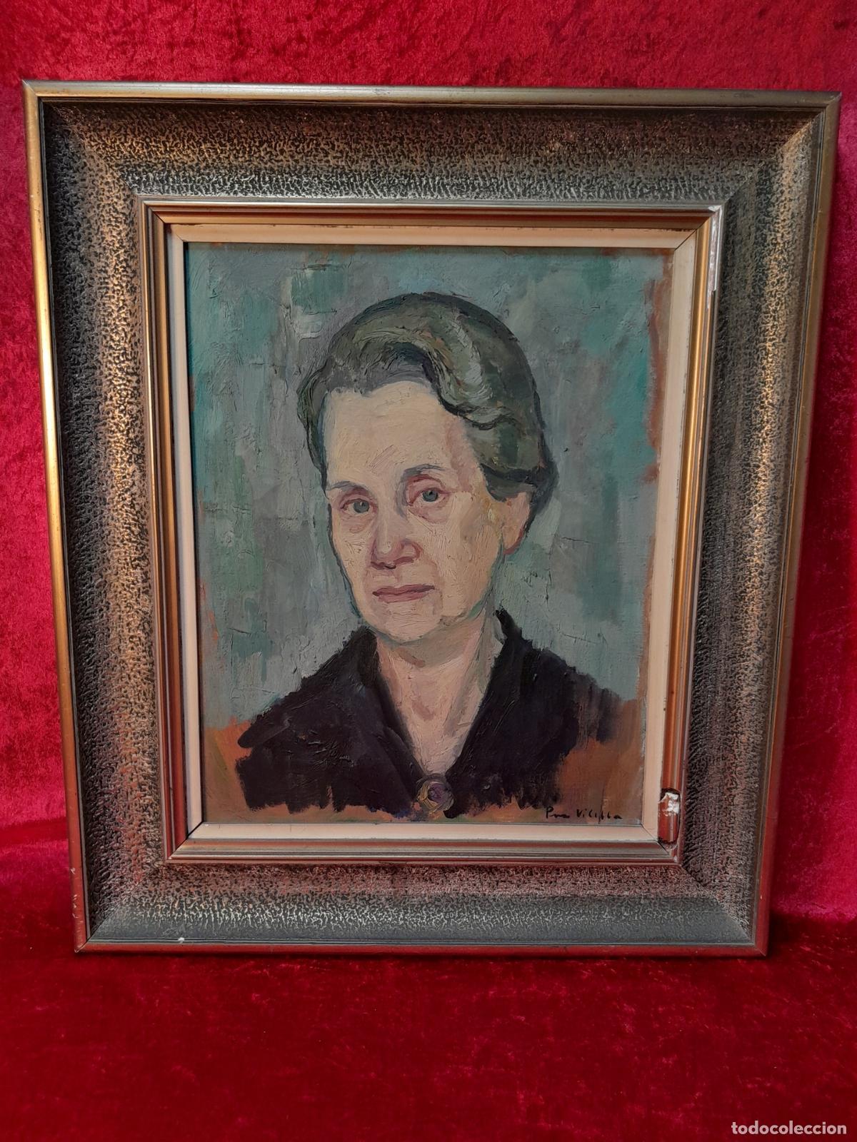Arte: C-2031. PURA VILELLA. &Oacute;LEO SOBRE LIENZO. RETRATO DE MUJER. MEDIADOS S. XX.