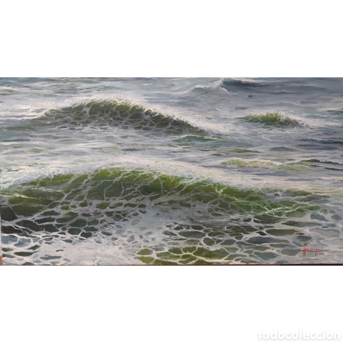 Arte: Tempestad ,cuadro realista &Oacute;leo sobre tabla