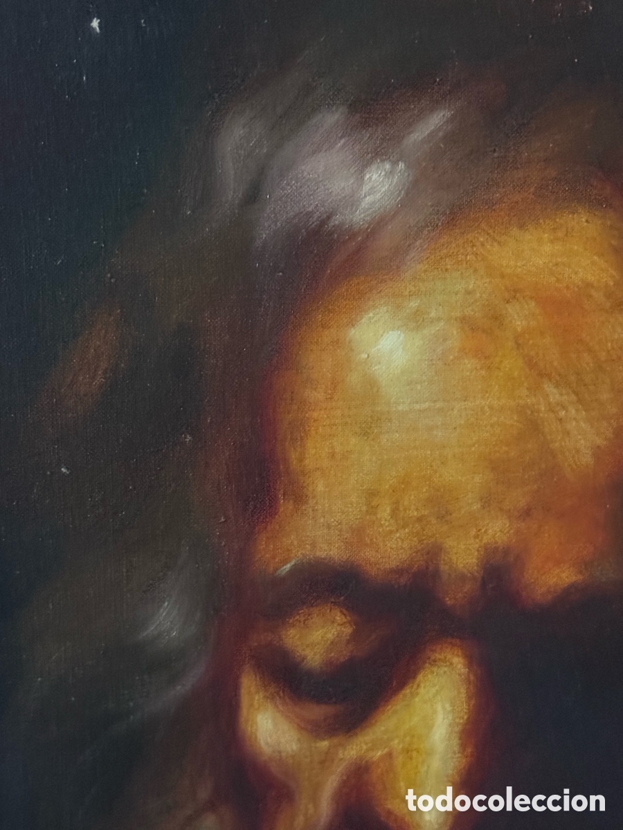 Arte: OLEO sobre LIENZO. ANCIANO CON BARBA - Foto 3