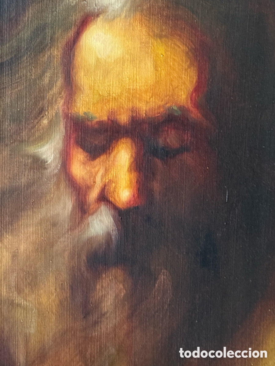 Arte: &Oacute;LEO sobre Lienzo. ANCIANO CON BARBA - Foto 2