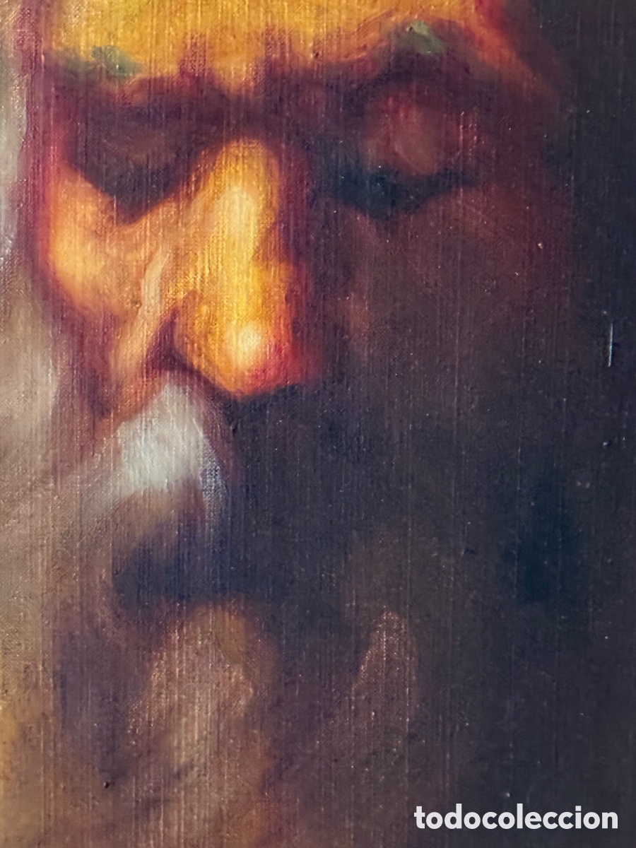 Arte: &Oacute;LEO sobre Lienzo. ANCIANO CON BARBA - Foto 3