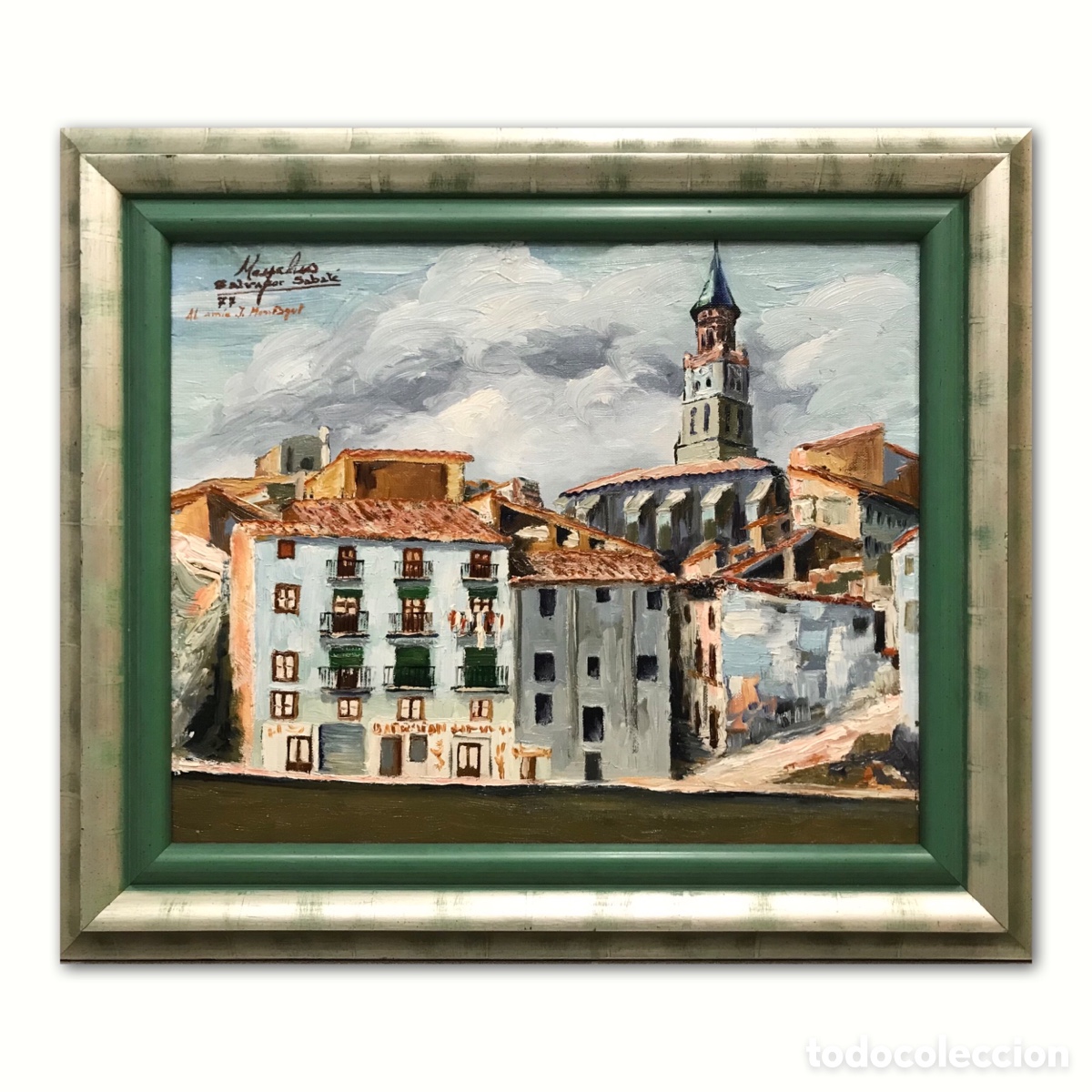 Arte: &rdquo;Vista Urbana con Campanario&rdquo; Salvador Sabat&eacute; (Maials 1921 &ndash; Fraga 1984), 1977