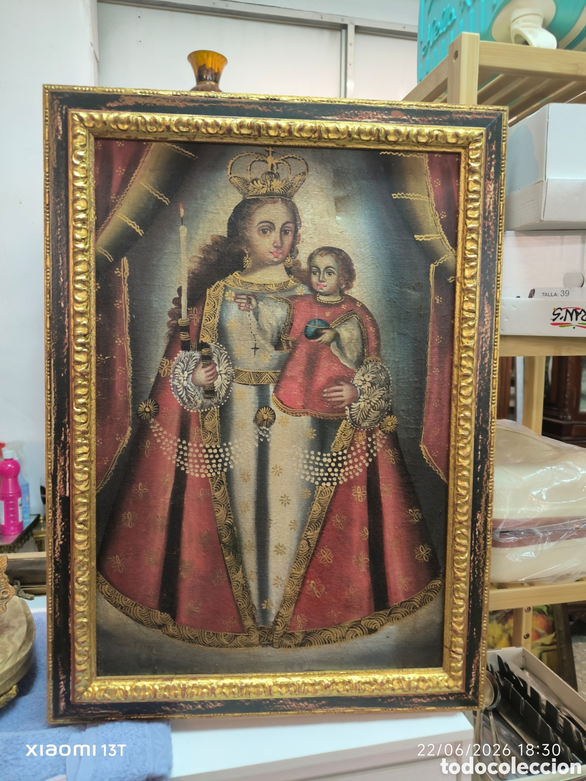 Arte: Virgen oleo sobre lienzo