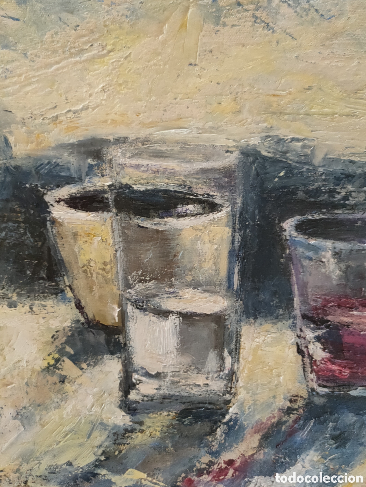 Arte: Gimferrer &oacute;leo sobre tela bodegon con vasos - Foto 4