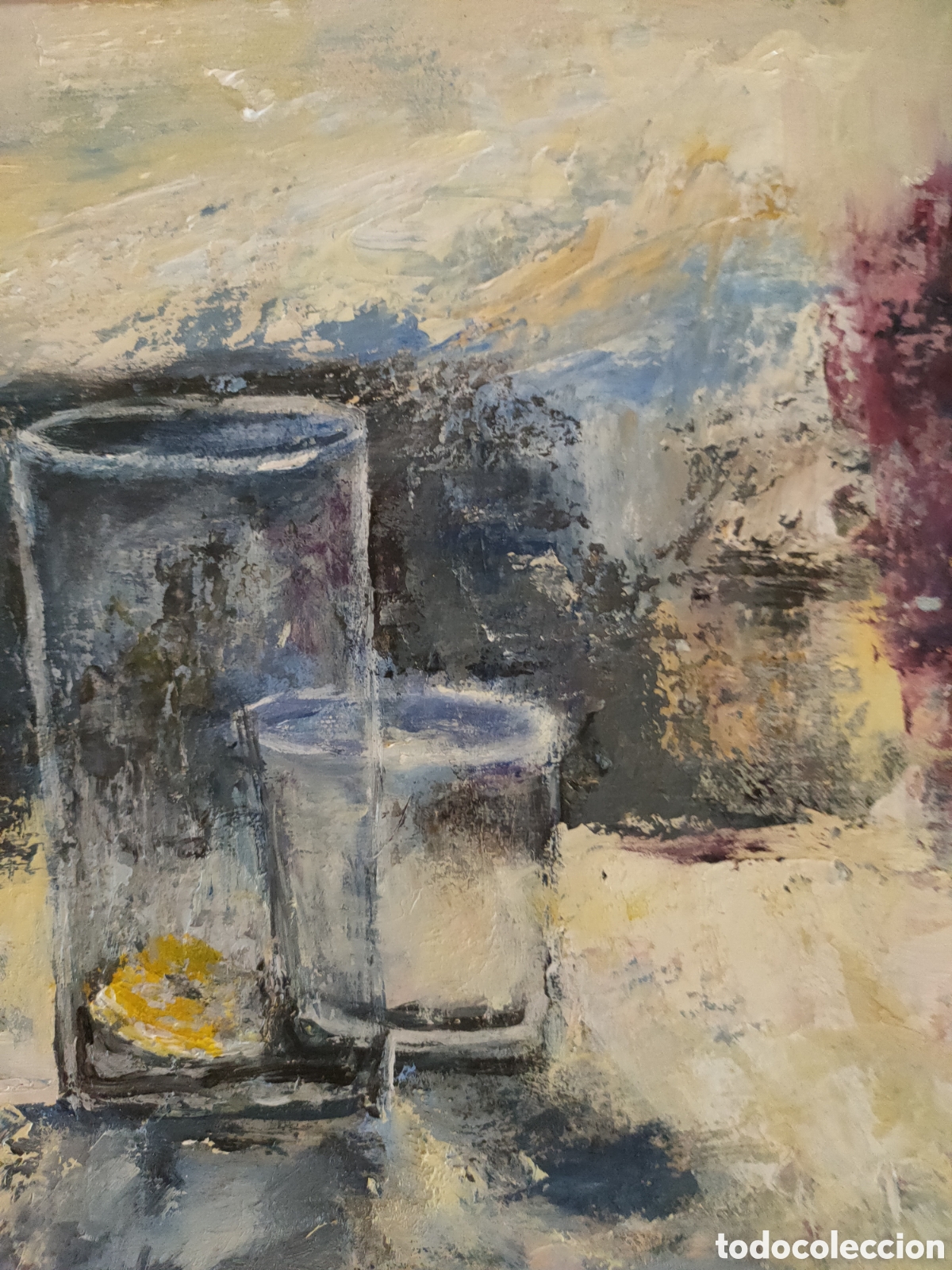 Arte: Gimferrer &oacute;leo sobre tela bodegon con vasos - Foto 6