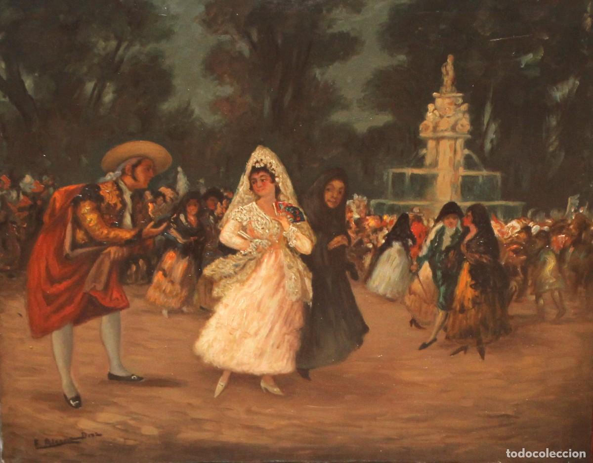 Arte: EMILIO ALVAREZ DIAZ (Buenos Aires, 1879 - Madrid, 1952) OLEO SOBRE TELA. TARDE DE ROMERIA