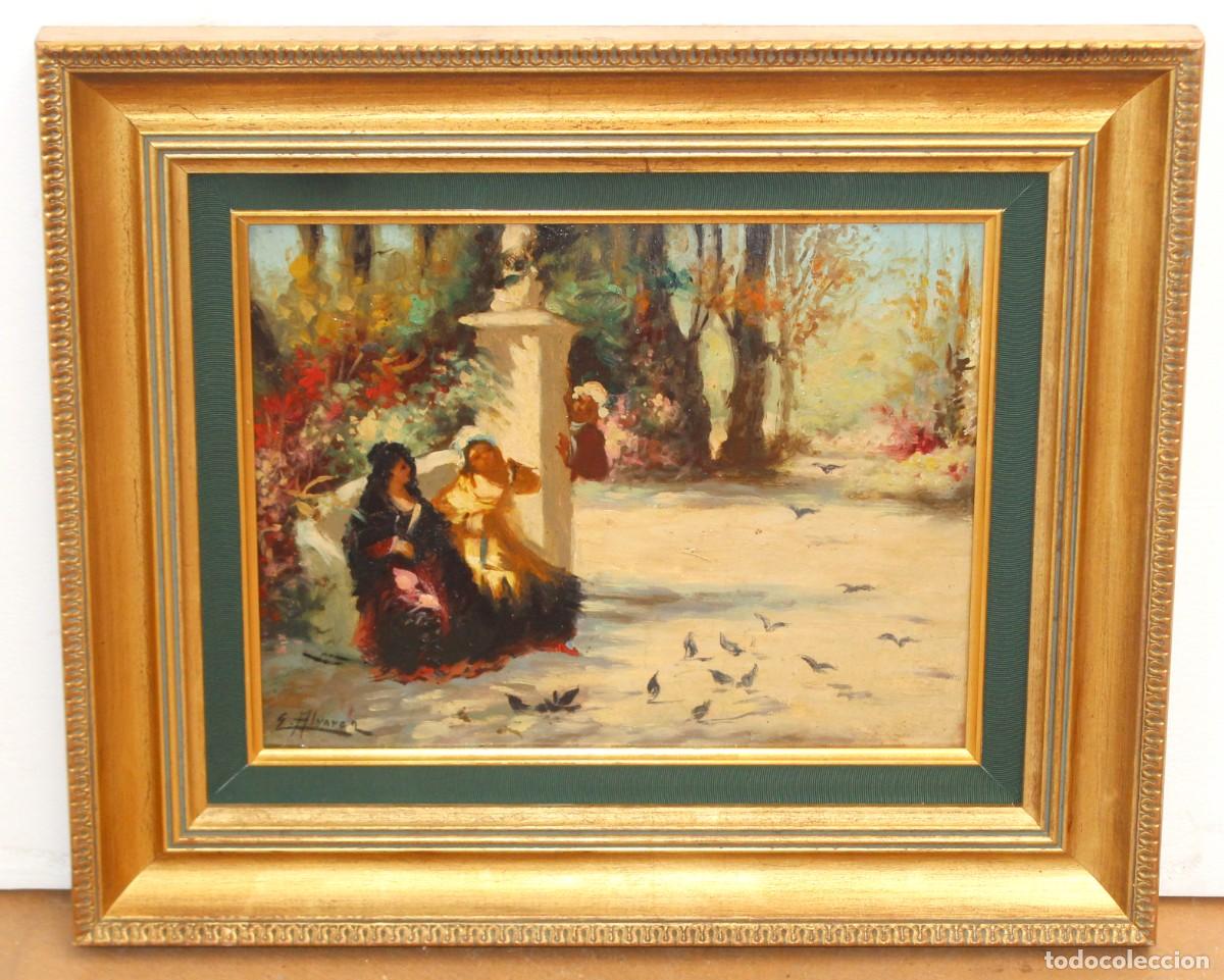 Arte: EMILIO ALVAREZ DIAZ (Buenos Aires, 1879 - Madrid, 1952) OLEO SOBRE TABLEX. CONVERSACIONES INTIMAS