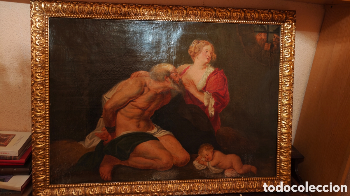 Arte: Gran &Oacute;leo sobre Lienzo &rdquo;La Caridad Romana&rdquo; (Copia de Rubens) - Tasado por Sala Retiro - 74,5 x 106 c