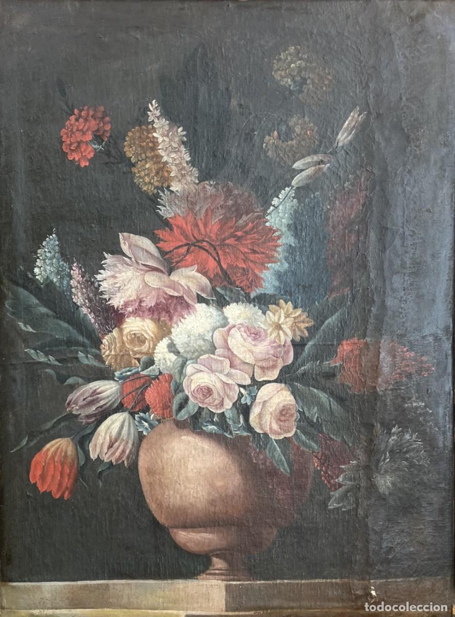 Arte: Naturalezas Muertas siglo XVIII, PAR. bodeg&oacute;n floral, escuela italiana o holandesa del siglo XVIII