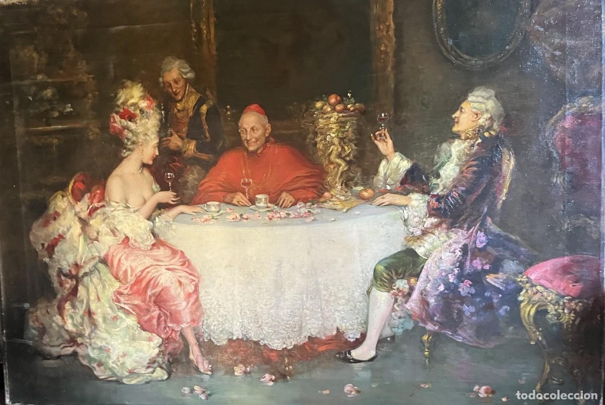 Arte: SALINAS, Juan Pablo (1871-1946) &mdash; Seguidor de. - Por DELACHAUX. &ldquo;Brindis con el cardenal&rdquo;