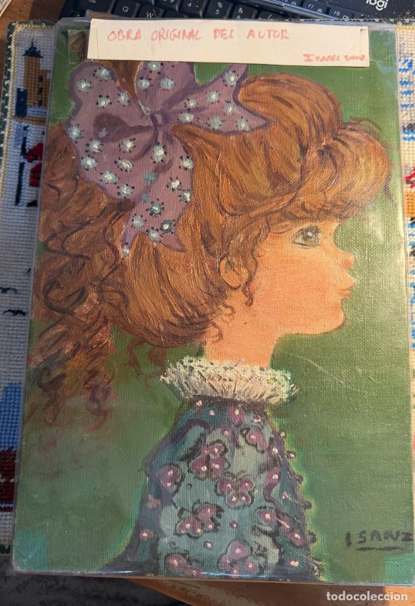 Arte: S1- PINTURA ORIGINAL CON BASTIDOR MADERA DE ILUSTRACION INFANTIL FIRMADO POR ISABEL SANZ EN 1.980