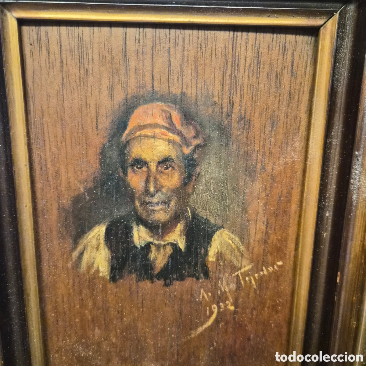 Arte: &Oacute;leo sobre tabla A. M Tejedor 1932 - Foto 2