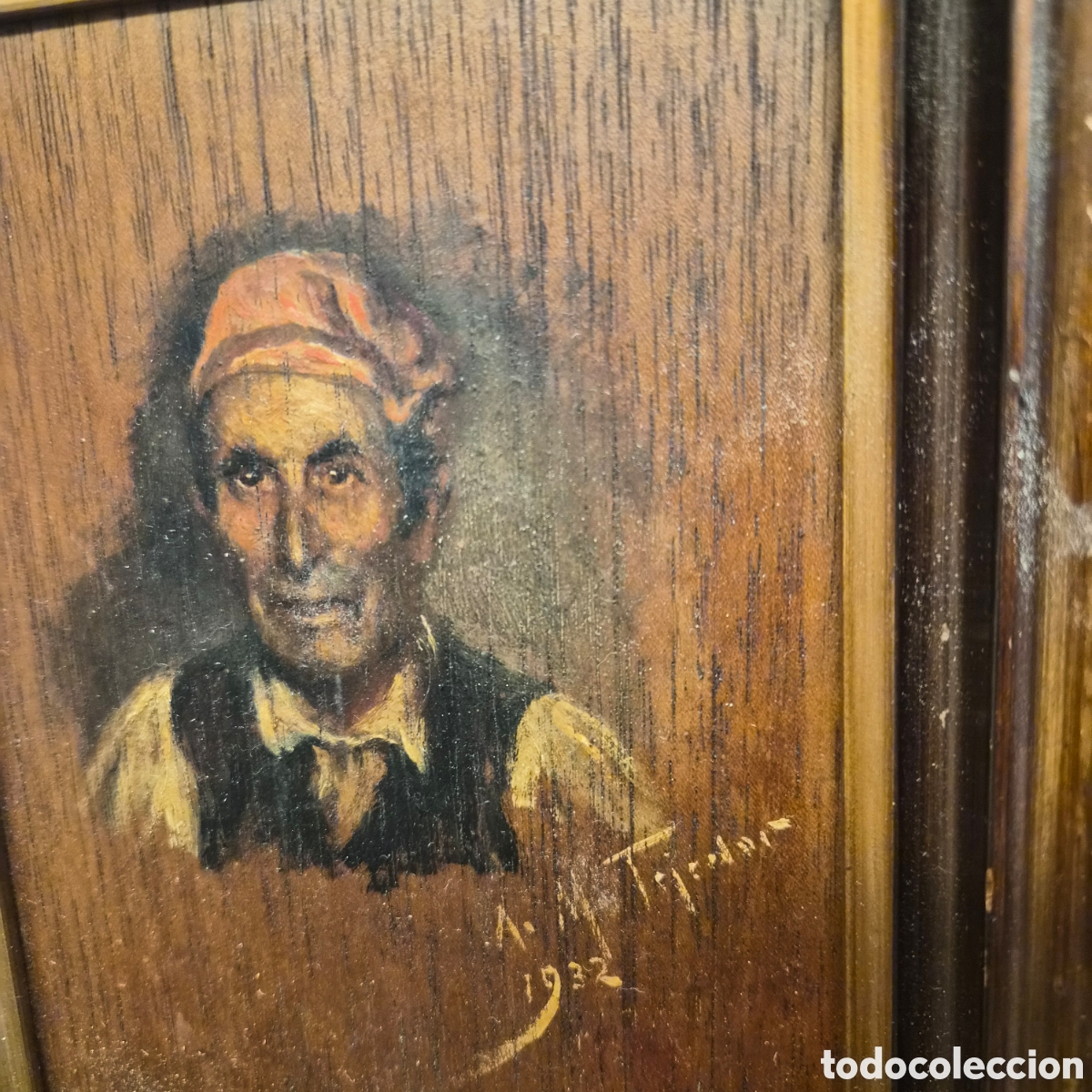 Arte: &Oacute;leo sobre tabla A. M Tejedor 1932 - Foto 3