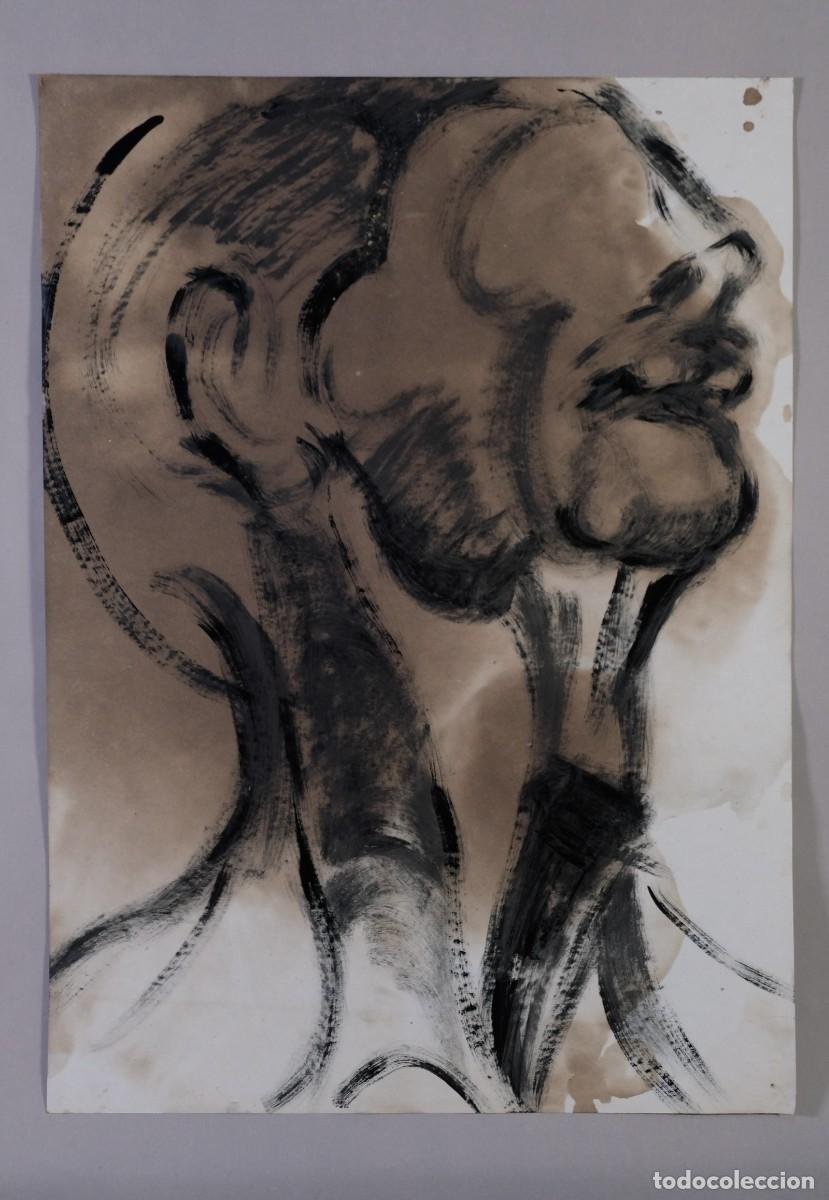 Arte: &Oacute;LEO SOBRE PAPEL ROSTRO SIGLO XX