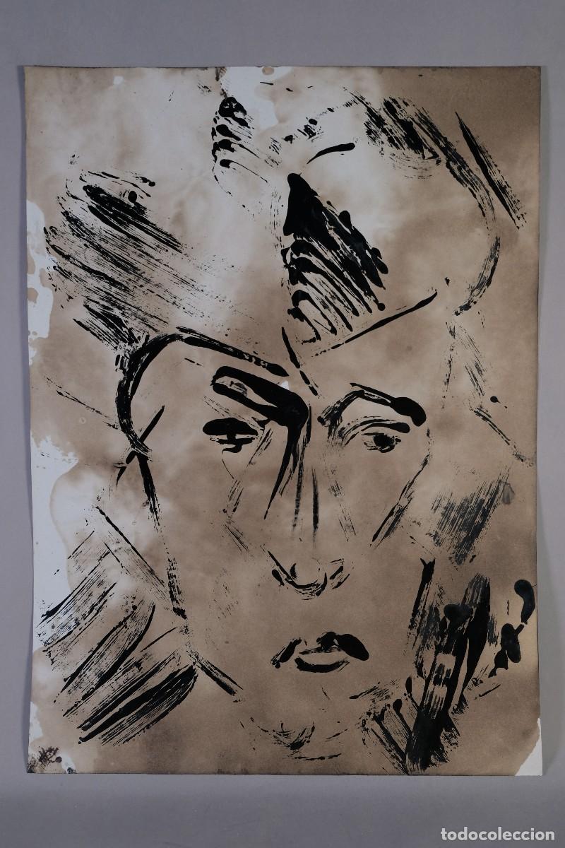 Arte: &Oacute;LEO SOBRE PAPEL ROSTRO SIGLO XX
