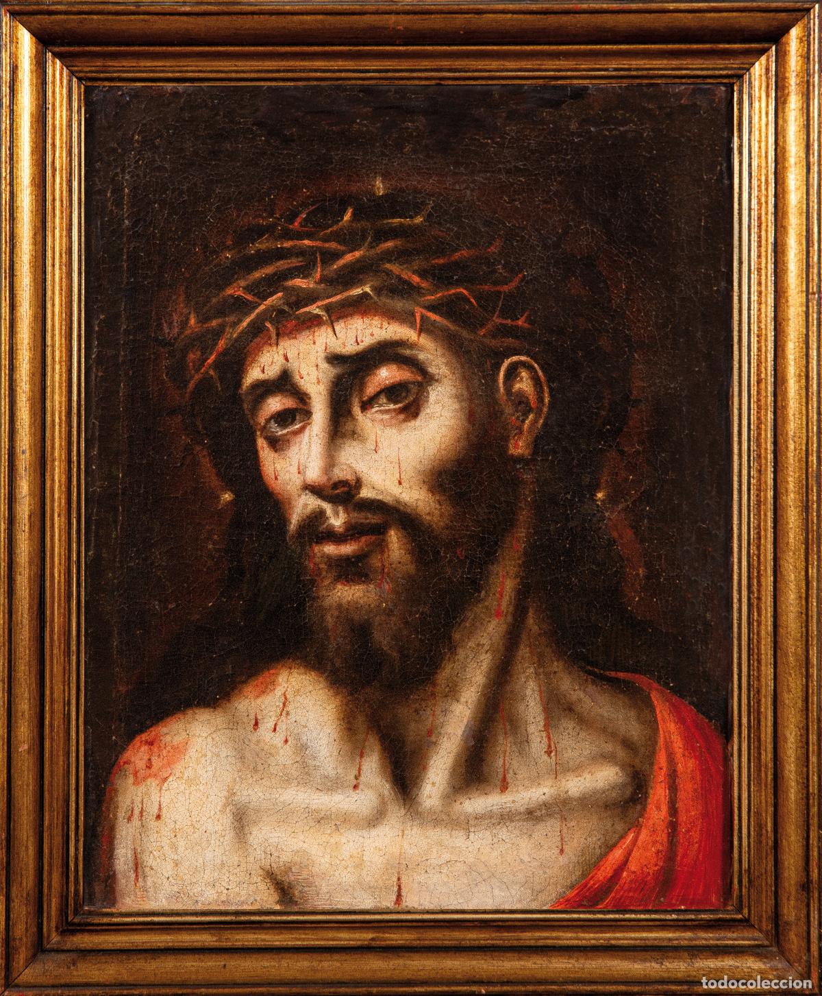 Arte: Ecce Homo &oacute;leo sobre lienzo escuela espa&ntilde;ola del siglo XVII