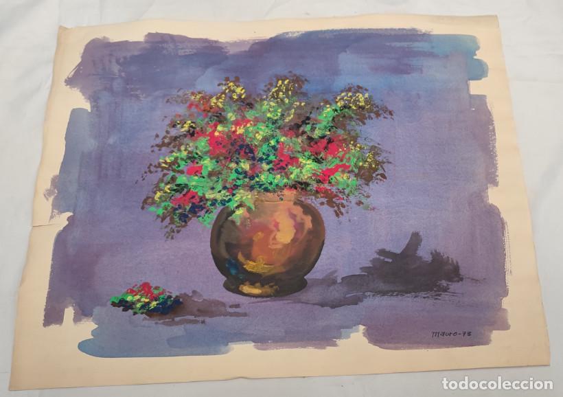 Arte: PINTURA ORIGINAL CON ACUARELA PARECE, SOBRE LAMINA, FIRMA MAURO, A&Ntilde;O 1973, VER DESCRIPCION