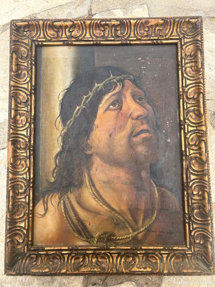 Arte: Ecce Homo &oacute;leo tabla 1959 firmado Antonio Luna Carrasco.