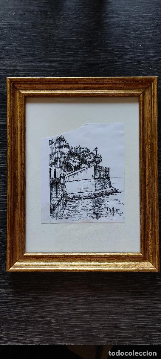 Arte: Alameda (C&aacute;diz). Apunte a bol&iacute;grafo del artista Miguel &Aacute;ngel Alfaro Rey.